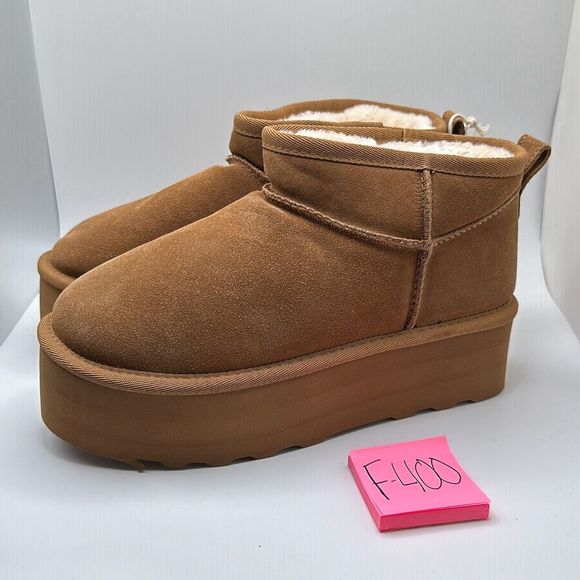 CUSHIONAIRE Women's Genuine Suede pull on platform boot +Memory Foam 6.5 WIDE CH - Picture 3 of 7